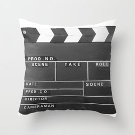 Film Movie Video production Clapper board Throw Pillow