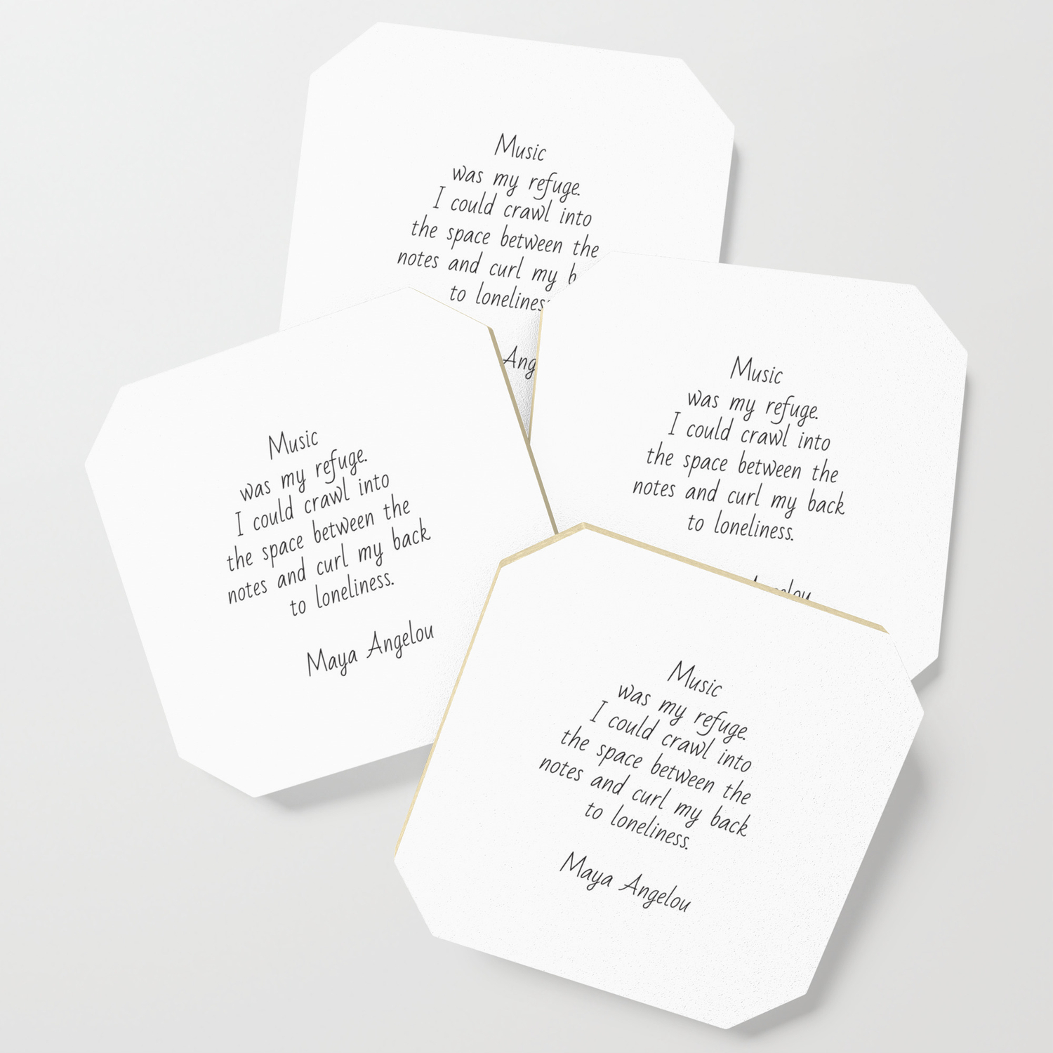 Music Was My Refuge Maya Angelou Coaster By Inpireme Society6