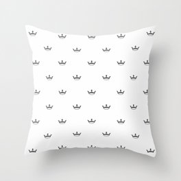 Dark Grey Crown pattern Throw Pillow