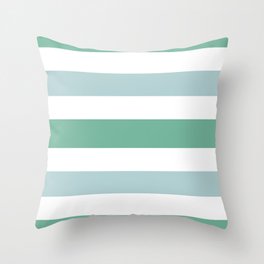 Wide stripe Green Throw Pillow