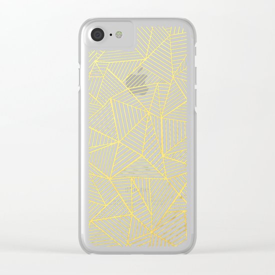 Ab Lines Gold and Navy Clear iPhone Case