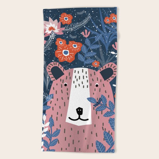Bear Garden Beach Towel