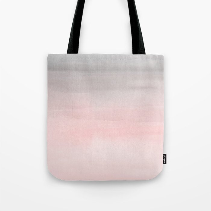 Blushing Pink & Grey Watercolor Tote Bag