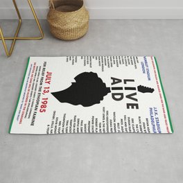 Live Aid 1985 Vintage JFK & Wembley Stadium Concert Festival Gig Advertising Music Poster Area & Throw Rug