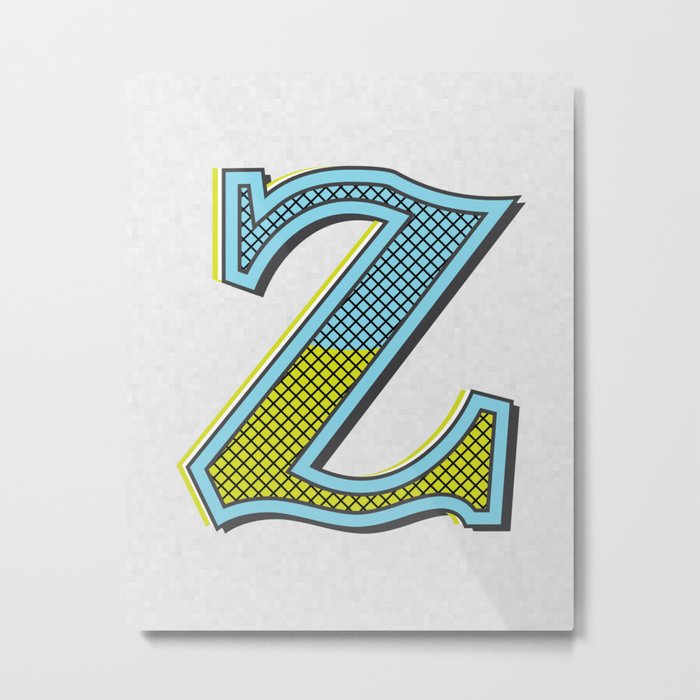 Illustrated Initials - Set 4 - Z Metal Print