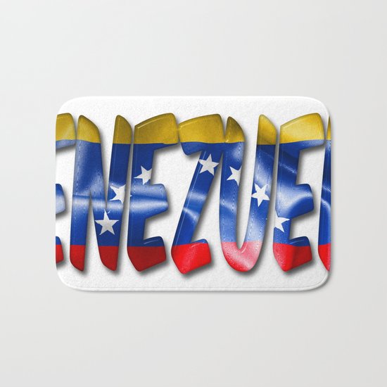 Venezuela Word With Flag Texture Bath Mat