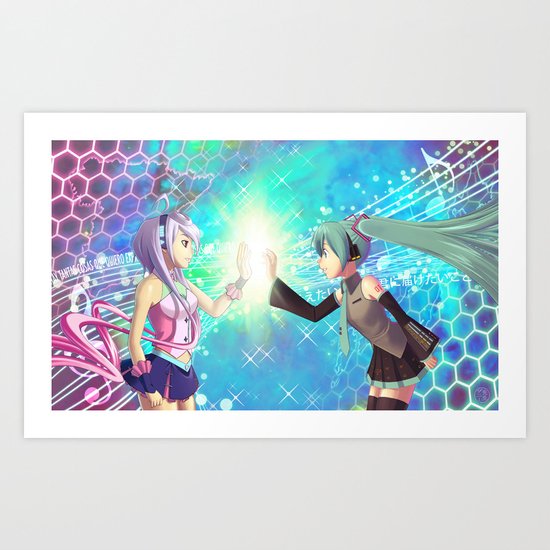 Hatsune Miku & Maika Art Print