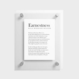Earnestness - Ella Wheeler Wilcox Poem - Literature - Typography Print 1 Floating Acrylic Print