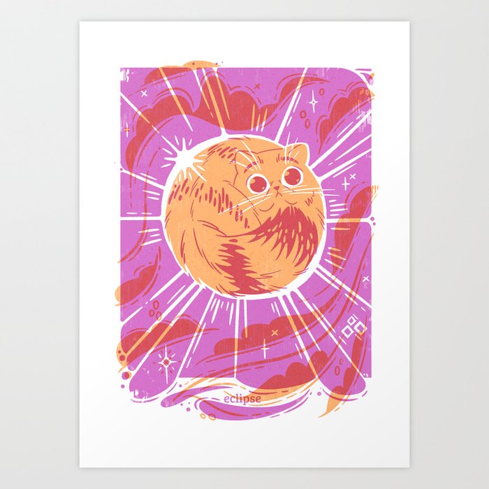 Lunar Meow: Eclipse Art Print