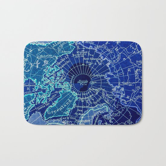 North Pole Neon Map Bath Mat