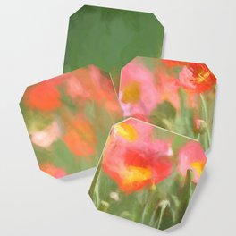 Poppy Flowers painting Coaster