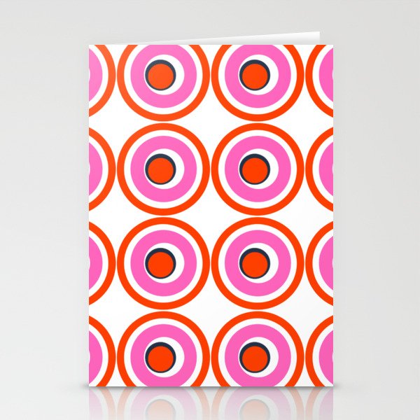 Modern Pink and Blue Skateboard Wheels Stationery Cards