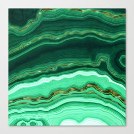 Gold And Malachite Marble Canvas Print
