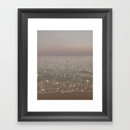 Beach Ocean Glitter Framed Art Print
