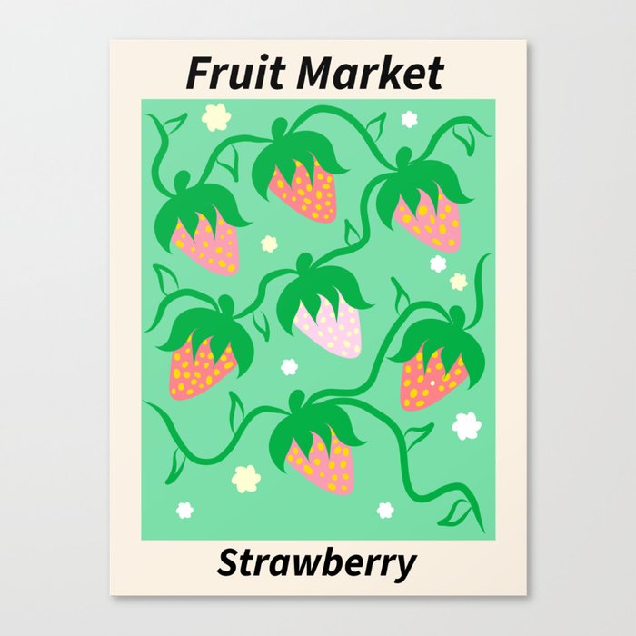 Fruit Market Strawberry Original Artwork Canvas Print