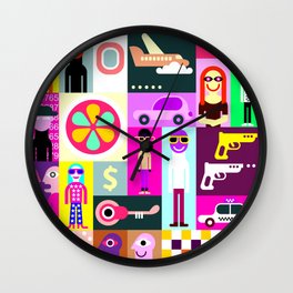 Pop Art Illustration 1 Wall Clock