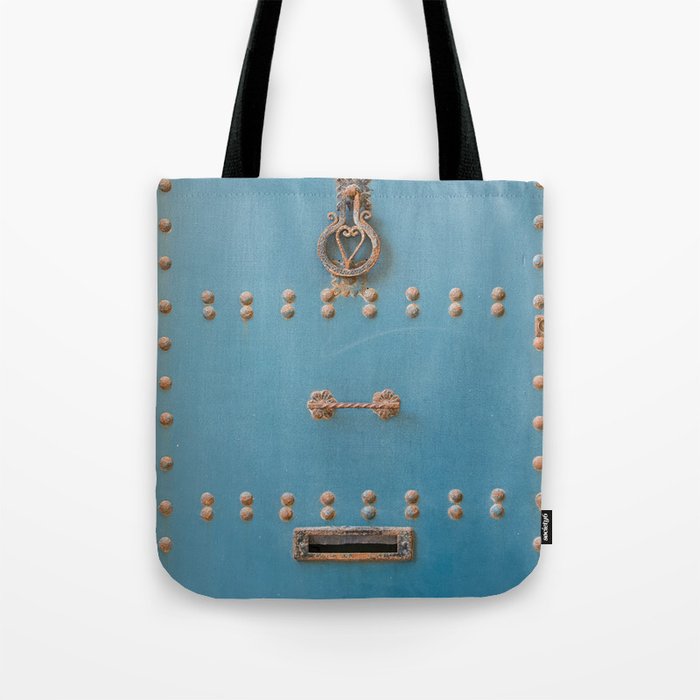 Moroccan Blue Door Detail Tote Bag