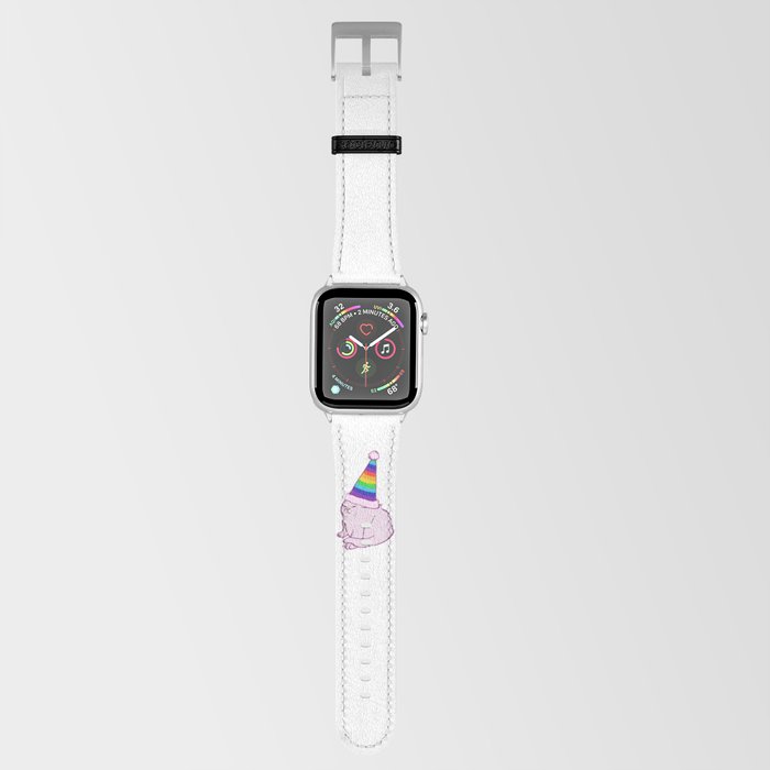 rainbow hat party cat Apple Watch Band