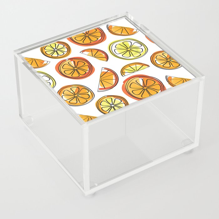 Illustrated Oranges and Limes Acrylic Box