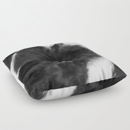 Black and White Primitive Scandinavian Cowhide Floor Pillow