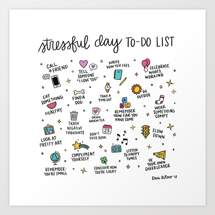 Stressful Day To-Do List Art Print