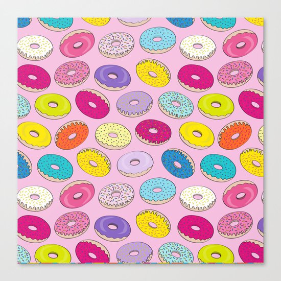 Donuts Pink Dreams Canvas Print