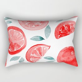 Watercolor grapefruit - orange and teal Rectangular Pillow