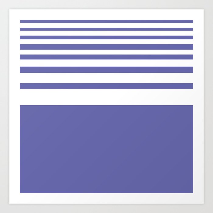 Color of the Year 2022 Very Peri Stripes - Purple and White Stripes Art Print