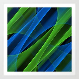 Green And Blue Abstract Design Art Print