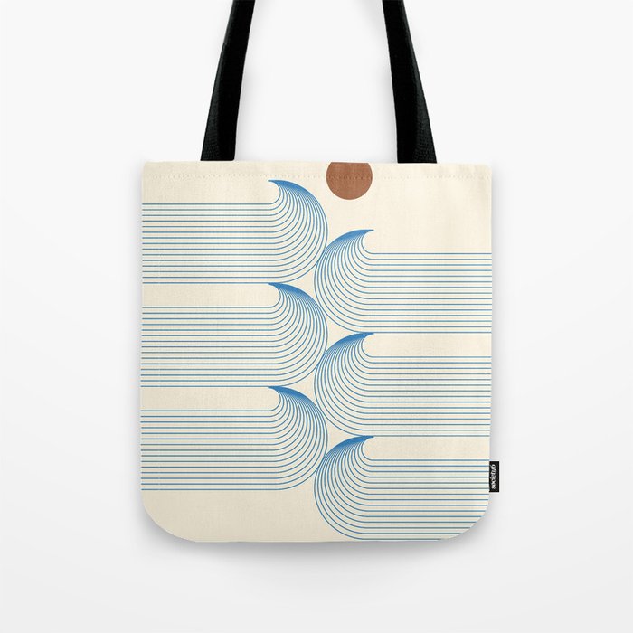 Abstraction_NEW_SUN_HOT_WAVE_OCEAN_LINE_POP_ART_0216A Tote Bag