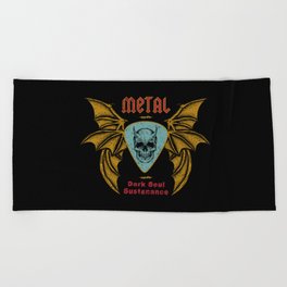 Metal - Dark Soul Sustenance - Heavy Metal Rock Music Beach Towel