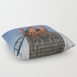Great Britain Photography - Sunset Shining On The Tower Bridge In London Floor Pillow