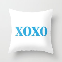 Blue XOXO Throw Pillow