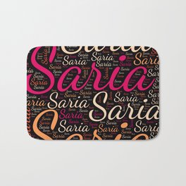 Saria Bath Mat | Graphicdesign, Womanbabygirl, Birthdaypopular, Femalesaria, Wordcloudpositive, Horizontalamerica, Vidddiepublyshd, Colorsfirstname 