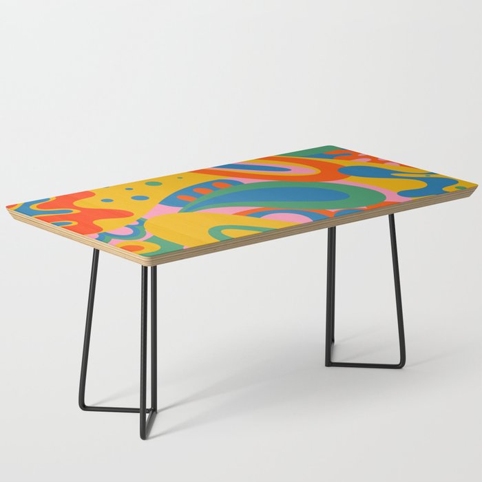 So Trippy Retro Psychedelic Abstract Pattern 2 in Rainbow Pop Colors Coffee Table