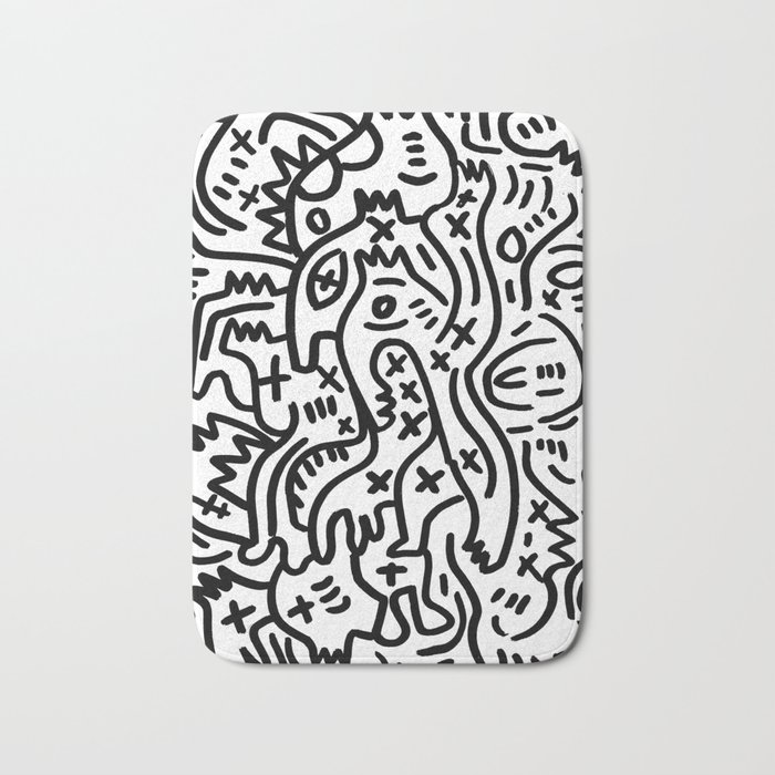 Graffiti Street Art Black And White Bath Mat By Emmanuelsignorino Graffiti Street Art Black And White Bath Mat By Emmanuelsignorino