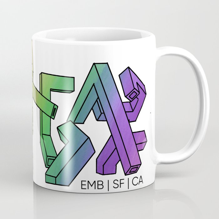 Embarcadero SF Geometric Rainbow Design Coffee Mug