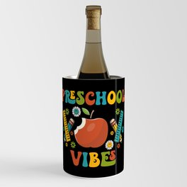Preschool vibes school designs pencils Wine Chiller