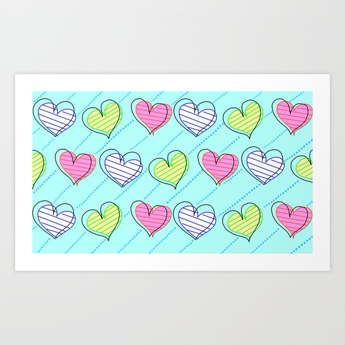 Colors heart Art Print