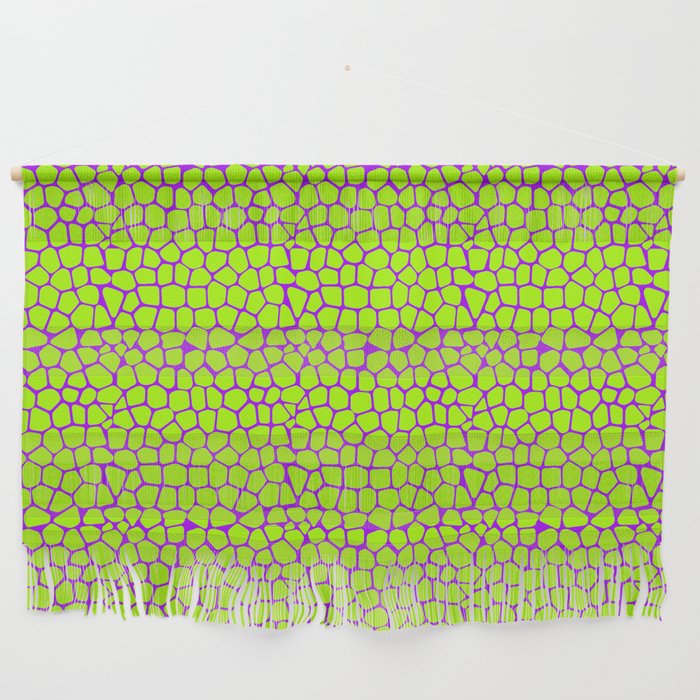 Neon Green Purple Giraffe Pattern Wall Hanging
