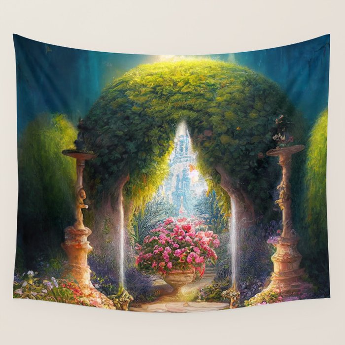 Fairy shop garden tapestry