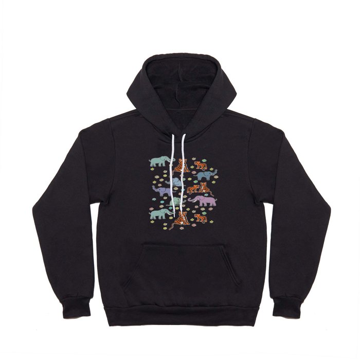 Daisies, Tigers and Elephants Hoody