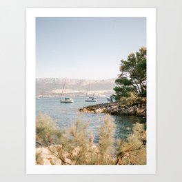 Marjan hill Split | Croatia ocean sea travel photography | Sailing Yacht  Art Print