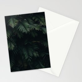Dark Green Plants Forest Pattern  Stationery Card