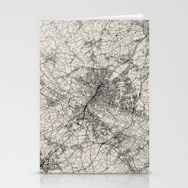 Germany, Bielefeld - Black and White Authentic Map  Stationery Cards