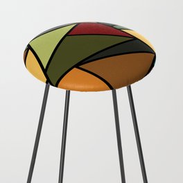 Baroque Autumn Stained Glass Pattern Counter Stool