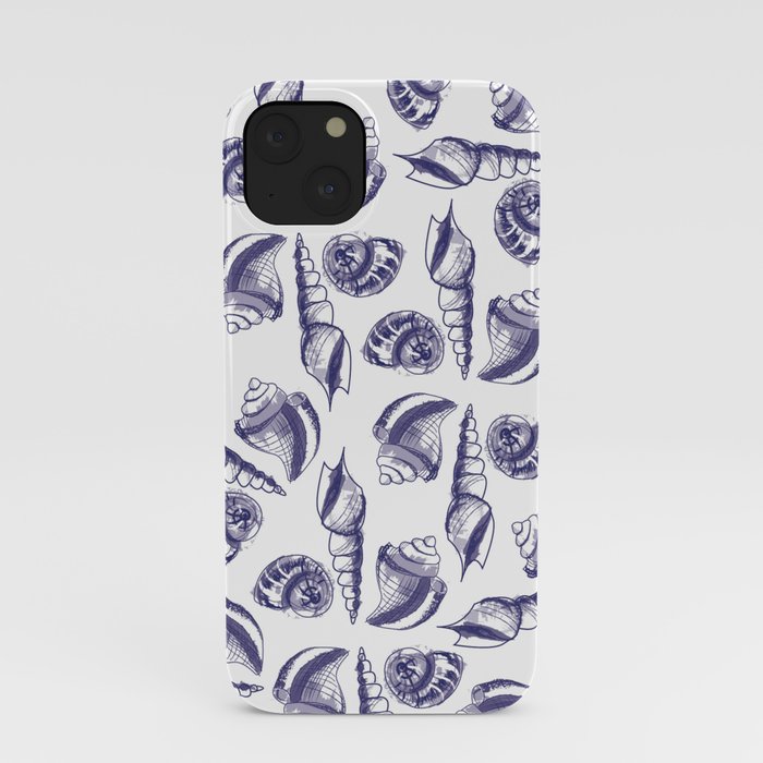 Blue sea shells iPhone Case