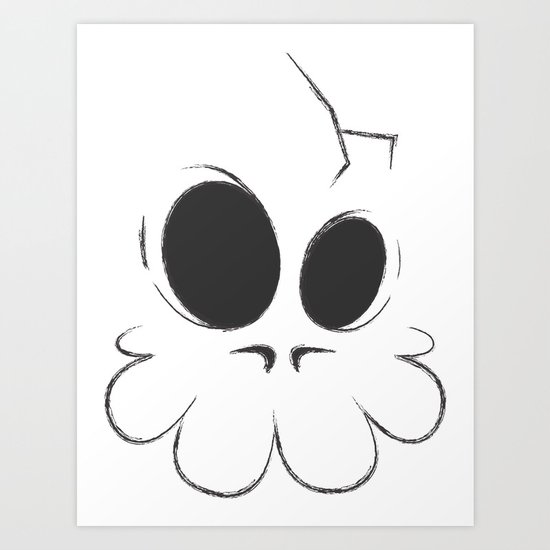 Cracked Skull Art Print