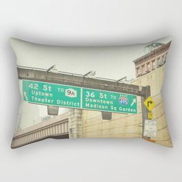 New York Arrival | Highway signs | Downtown Madison Square Garden | Midtown Manhattan Rectangular Pillow