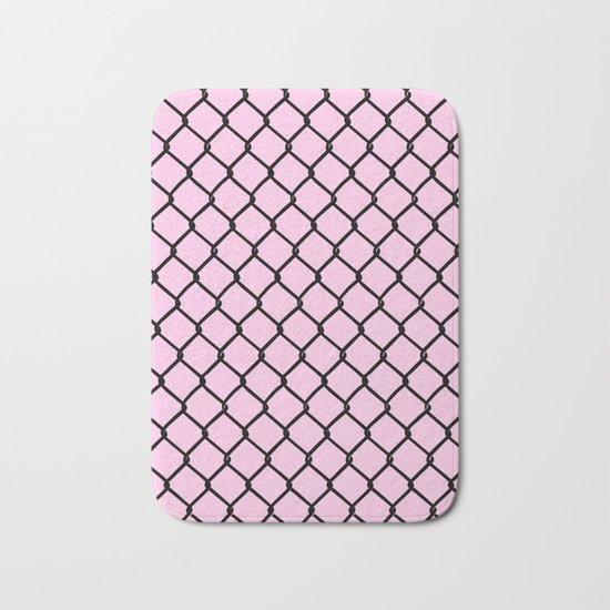 Chain Link Black on Blush Bath Mat